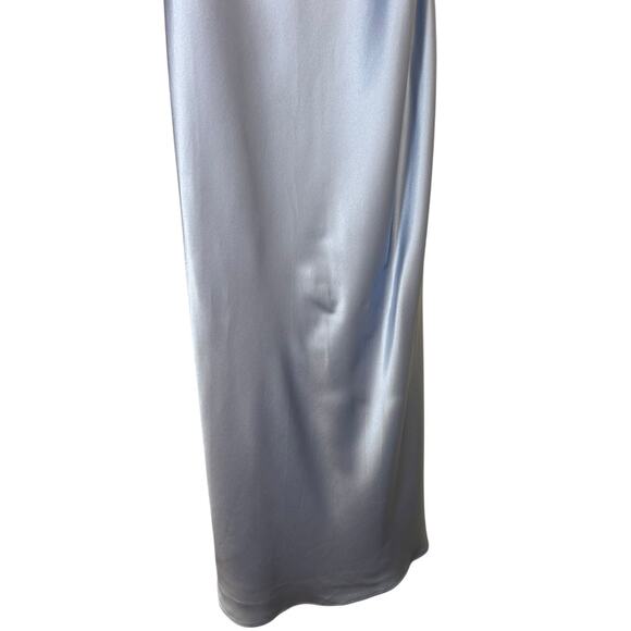 Fleur Du Mal, NWT Women’s Ruched Bust Dress in Cloud, Satin Midi - Blue, Medium - Picture 8 of 10